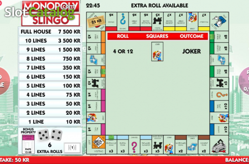 Game Screen 4. Slingo Monopoly slot