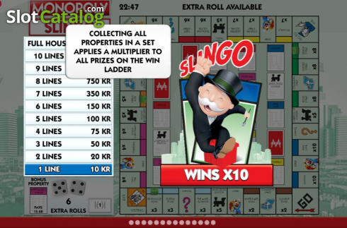 Schermo9. Slingo Monopoly slot