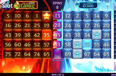 Game Screen 2. Slingo Fire and Ice slot
