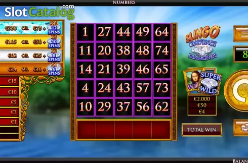 Game Screen 1. Slingo Da Vinci Diamonds slot