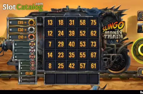 Game Screen. Slingo Money Train slot