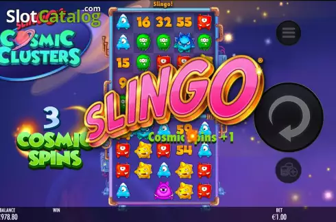Slingo Match. Slingo's Cosmic Clusters slot