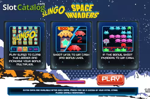 Bildschirm2. Slingo Space Invaders slot