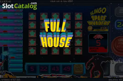Bildschirm9. Slingo Space Invaders slot