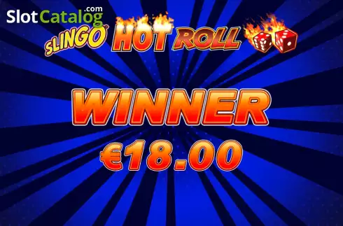 Win screen. Slingo Hot Roll slot