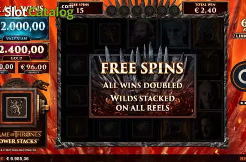 Free Spins 1. Game of Thrones Power Stacks slot