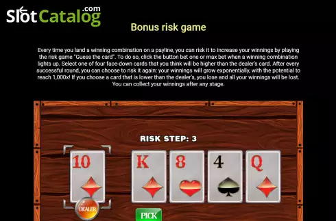 Risk game screen. Beer Fest (Slot Exchange) slot