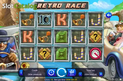 Reel screen. Retro Race slot