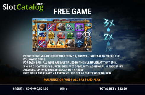 Free Spins. Zhao Zilong slot