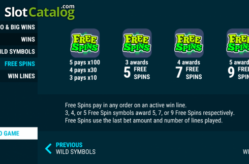Paytable 3. All The 7s slot
