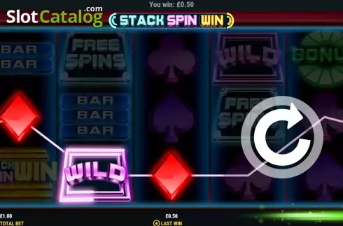 Win screen. Stack Spin Win slot