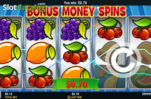 Win screen. Bonus Money Spins slot