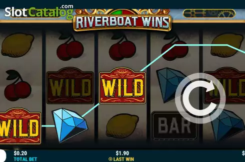 Win screen. Riverboat Wins slot