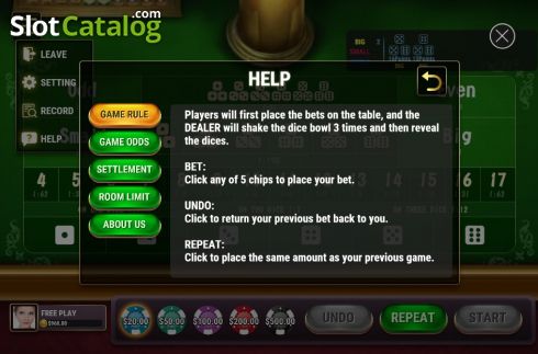 Game rules 1. Sic Bo (Slot Factory) slot