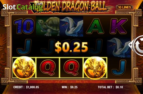 Win screen. Golden Dragon Ball slot