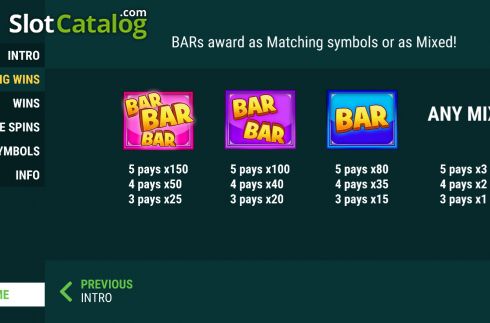 High Paytable symbols screen. Aces Fly slot