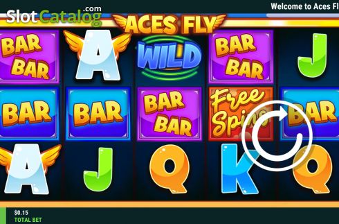 Reel screen. Aces Fly slot