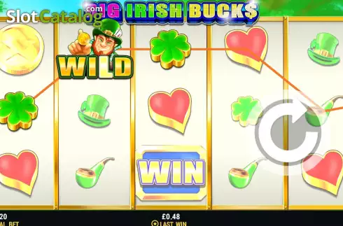 Win screen. Big Irish Bucks slot