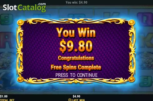Win Free Spins screen. Dragon’s Charm (Slot Factory) slot