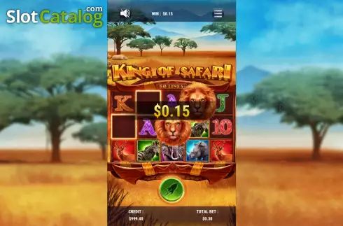 Win Screen. King of Safari slot