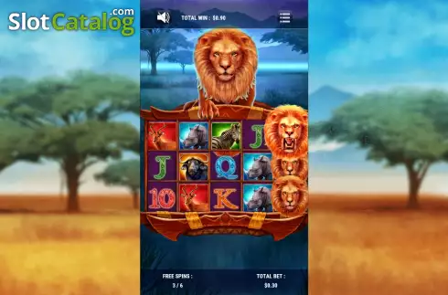 Additional random Wild Feature Screen. King of Safari slot