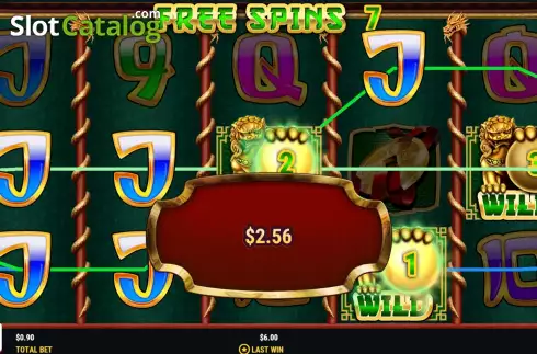 Free Spins GamePlay Screen. Golden Guardians slot