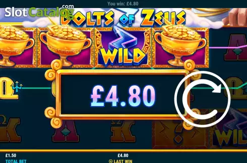 Win screen 2. Bolts of Zeus slot