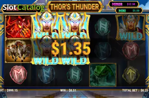 Win screen. Thor's Thunder (Slot Factory) slot
