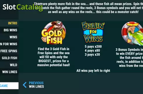 Intro screen. Fishin' For Wins slot