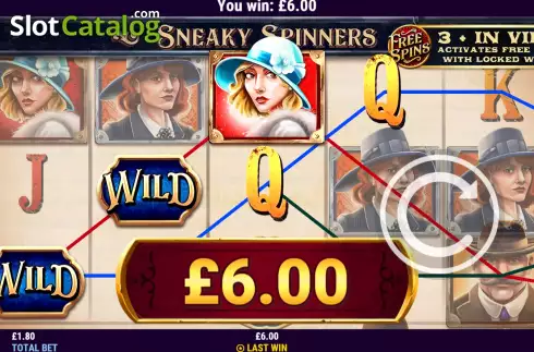 Win screen 2. Sneaky Spinners slot