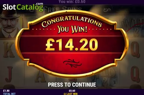 Win Free Spins screen. Sneaky Spinners slot
