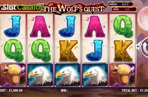 Game screen. The Wolf's Quest slot
