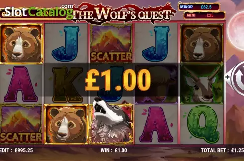 Win screen 2. The Wolf's Quest slot