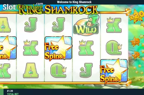 Free Spins screen. King Shamrock slot