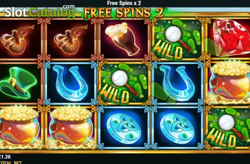 Free Spins screen 3. Shamrock Holmes Walking Wilds slot