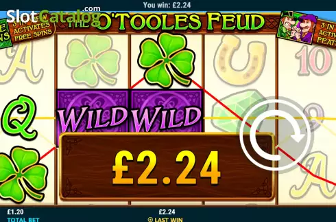 Win screen. The O'Tooles Feud slot