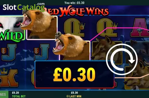 Skärmdump4. Red Wolf Wins slot