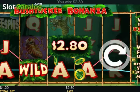 Win screen. Bushtucker Bonanza slot