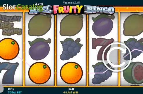 Win screen. Reel Fruity Bingo slot