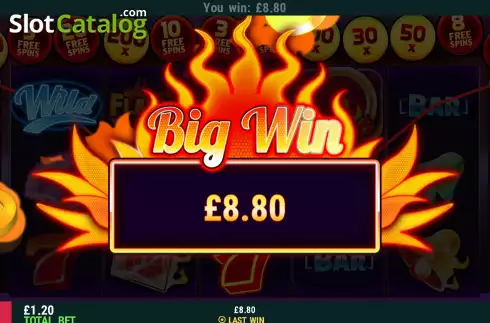 Big Win screen. Flamin Casino slot