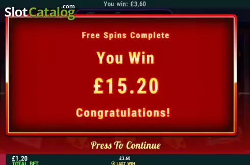 Win Bonus Game screen. Flamin Casino slot