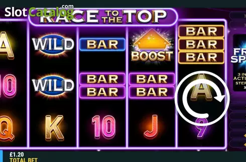 Game screen. Race To The Top slot