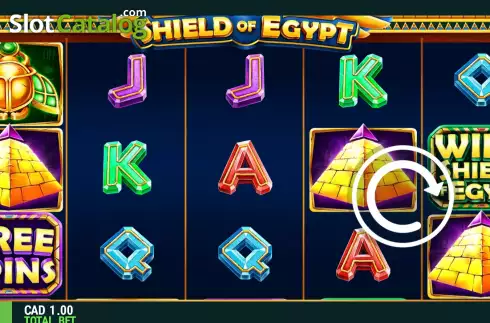Game screen. Shield of Egypt slot