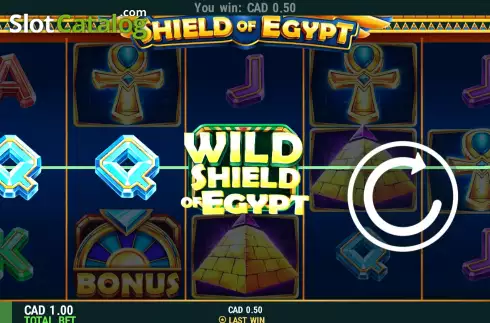 Win screen 2. Shield of Egypt slot