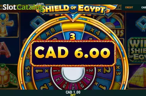 Win Bonus Game screen. Shield of Egypt slot