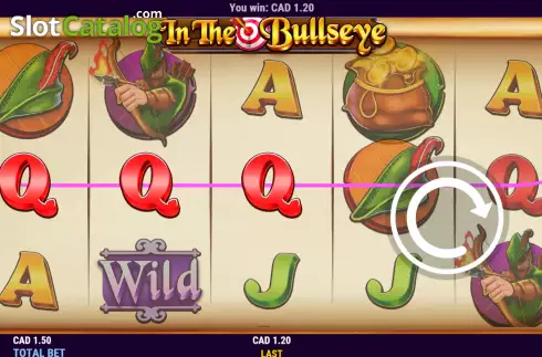 Win screen. In the Bullseye slot