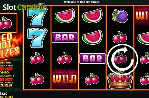 Game screen. Red Hot Prizes slot