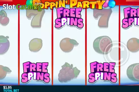 Free Spins Win Screen. Poppin' Party slot