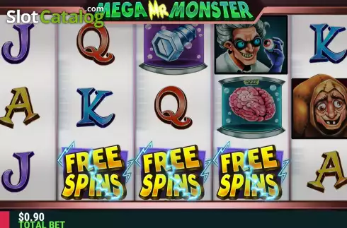 Free Spins Win Screen. Mega Mr Monster slot