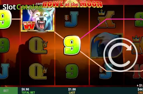 Win Screen. Howl at the Moon slot